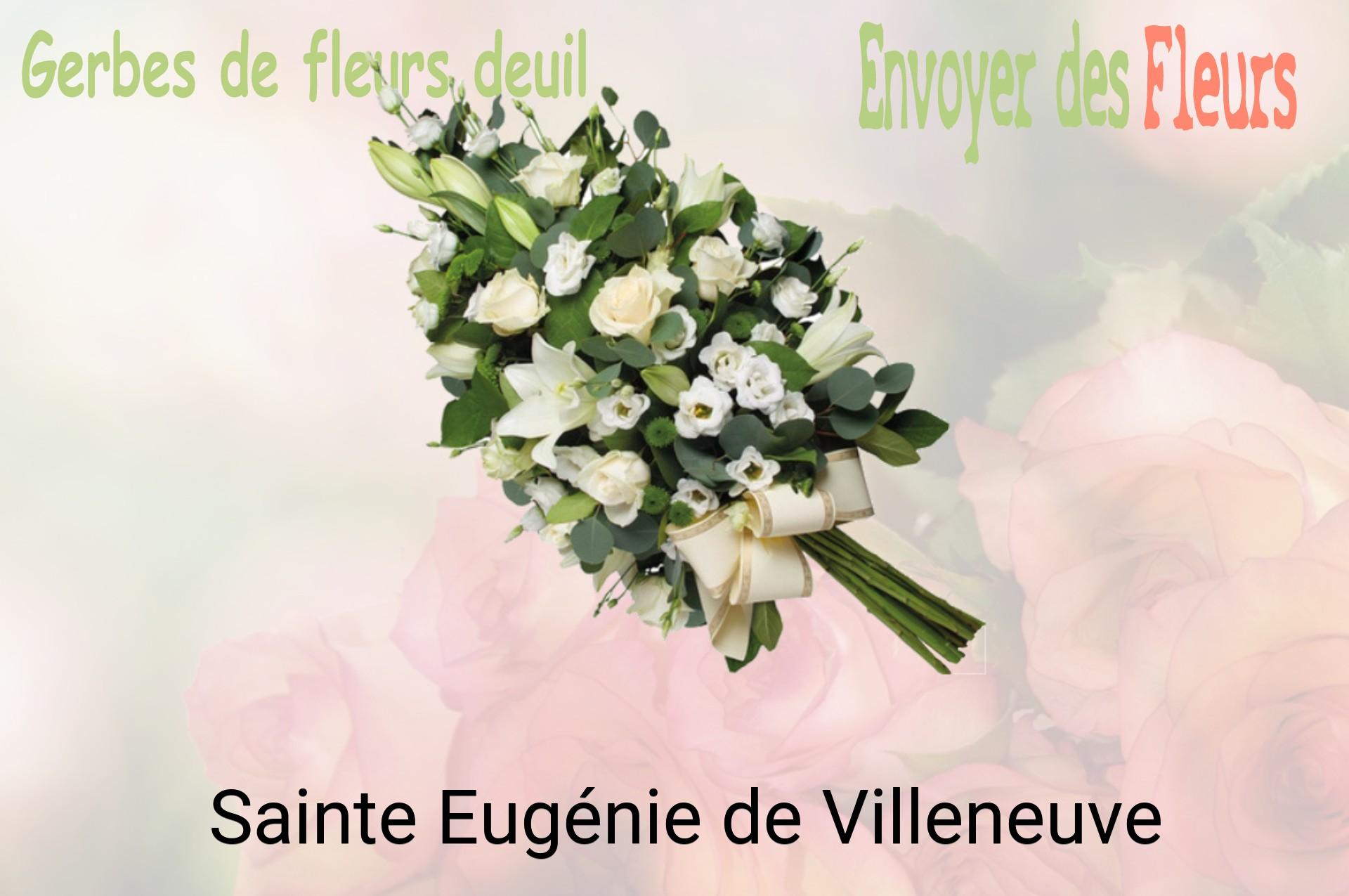 Gerbe de fleurs de deuil livrée à Sainte-Eugénie-de-Villeneuve